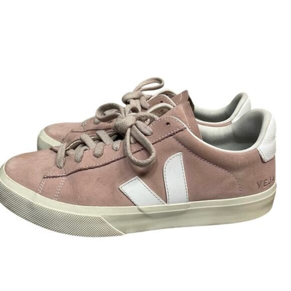 Veja Campo Bubblegum Pink Nubuck Babe White Leather Sneakers Tennis Shoes Sz 10